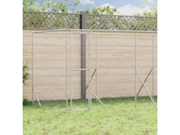 Vidaxl Canil De Exterior 6x2x2 M Aço Galvanizado Prateado