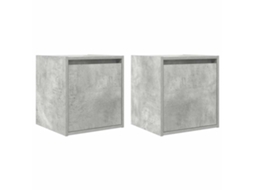 Mesas de Cabeceira de Parede 2 Pcs em Cinza Cimento MAISON EXCLUSIVE (38x34x40 cm)
