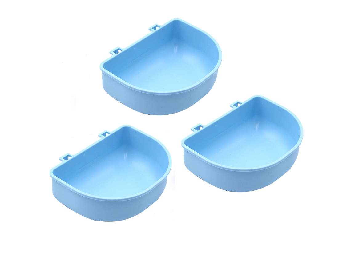 Kit Com 3 Peças, Comedouro E Bebedouro Integrados, Em Plástico, Para Refeições E Hidratação Diária
