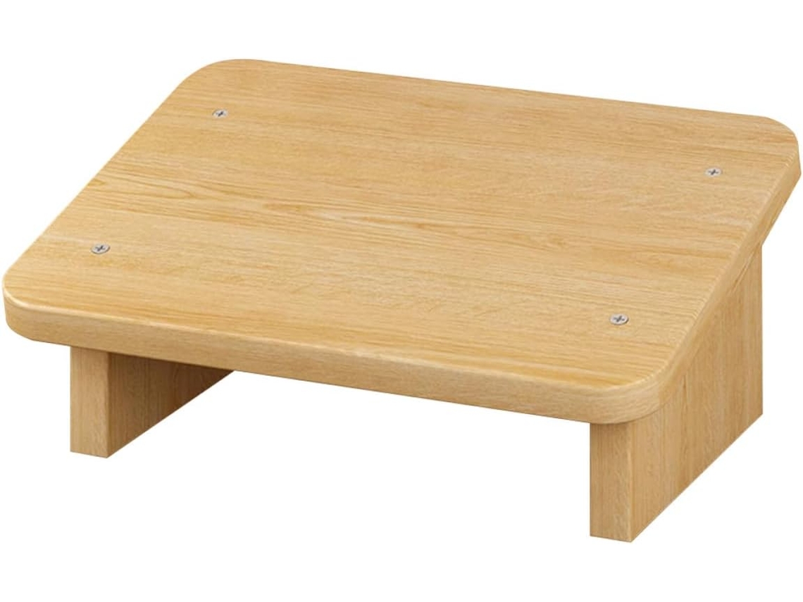 Apoio Pés Antiderrapante 30 Cm Ounona Madeira Olmo Natural Banquinho Simples Prático