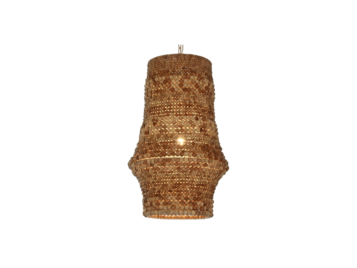 Luminária de Teto em Madeira Natural e Ferro, 50x50x78cm ALEXANDRA HOUSE LIVING
