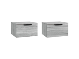 Wall-mounted Bedside Cabinet, Wall-mounted Bedside Cabinets Vidaxl Cinzeto Madeira Processada (n/a)