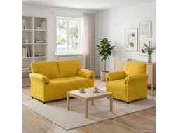 Vidaxl Conjunto De Sofás 2 Unid. Amarelo Veludo