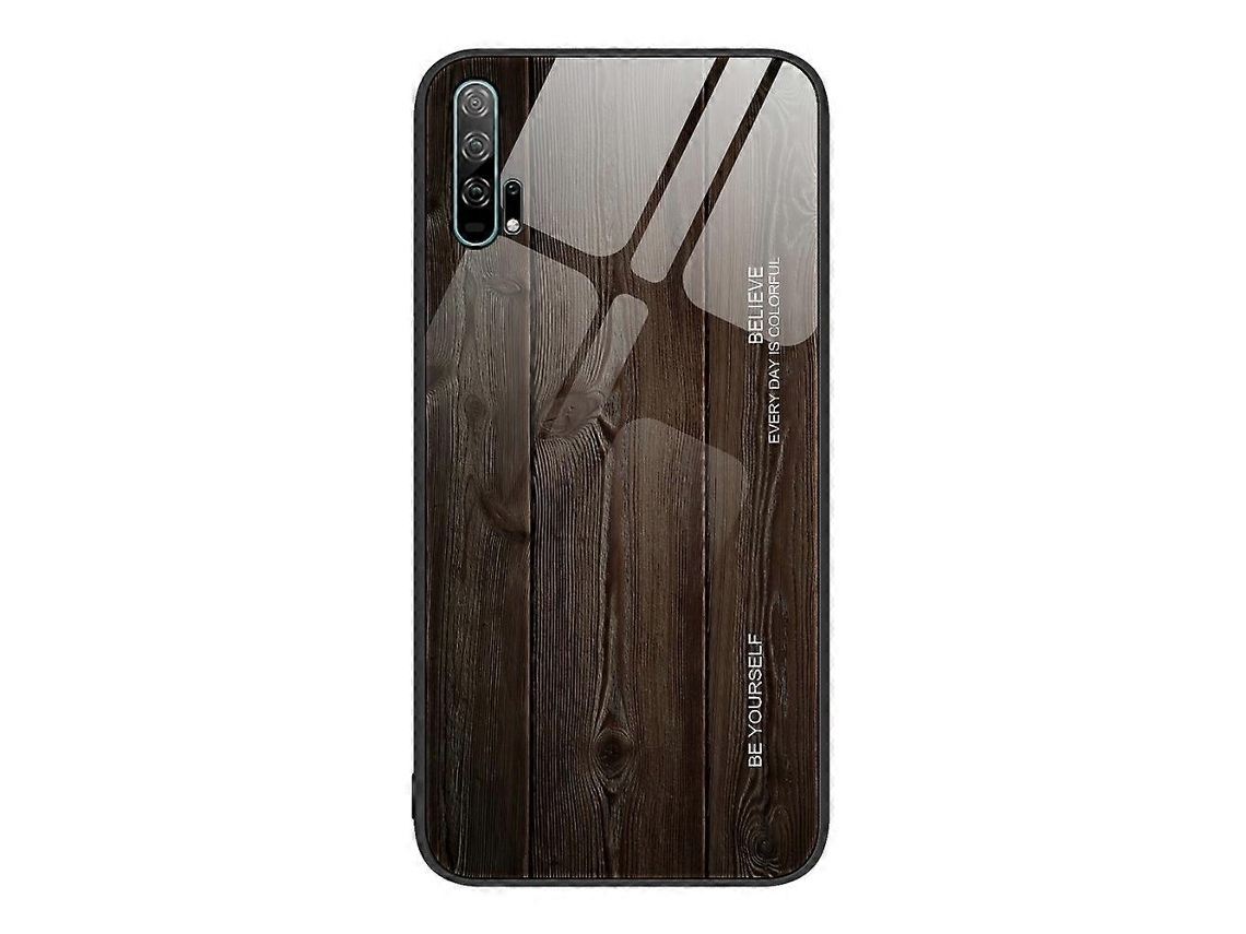 Capa Protetora De Vidro Com Acabamento Em Madeira Para For Honor 20 Pro