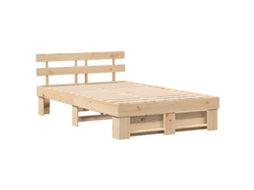 Conjunto 1 Cama Moderna Vidaxl Castanho Madeira De Pinho Maciça (120 X 200 Cm)