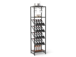Adega de Vinhos 7 Níveis com Suporte para Taças, Prateleiras e Estrutura em Metal NORTHIX | NORTHIX