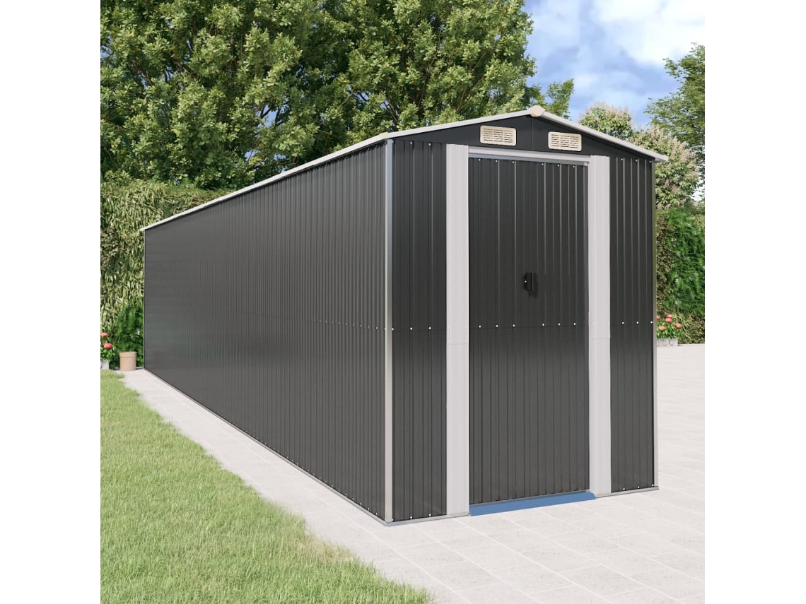 Vidaxl Abrigo De Jardim 192x855x223 Cm Aço Galvanizado Antracite