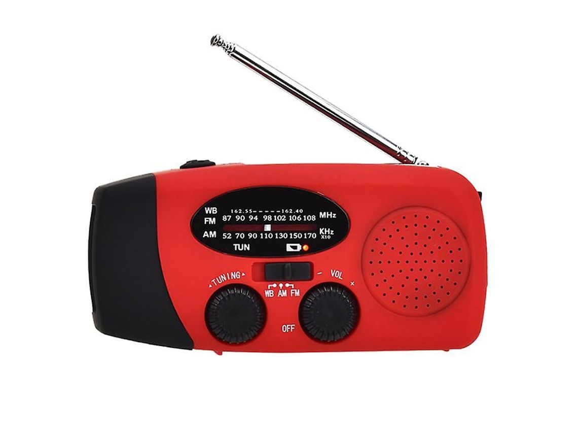 RÁDIO DE EMERGÊNCIA AQUAFORGE com manivela, dínamo e carregador de celular