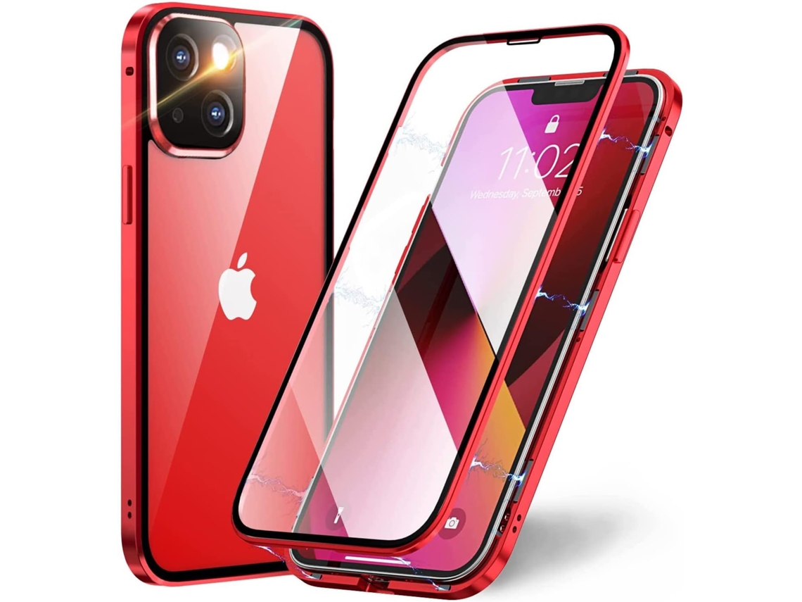 Lente para Telefone Proteção Moldura Protetora Híbrido Tampa Traseira Adsorção para iPhone 13 HONGWE. Magnética Prateado