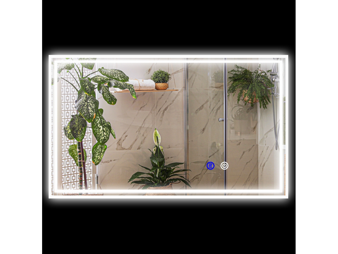 Espelho Casa De Banho Retangular 100x60 Cm Led Montagem Horizontal/vertical