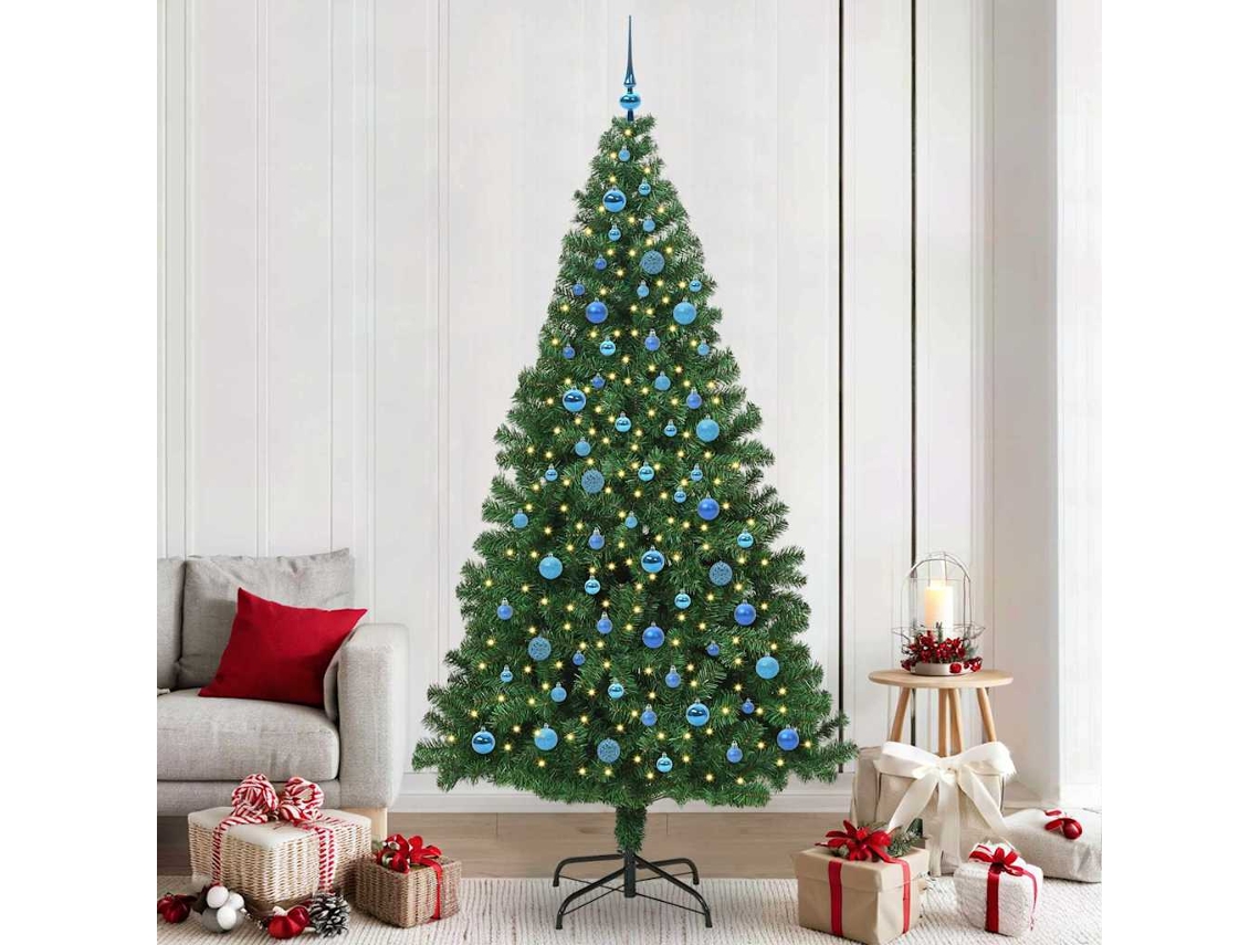 Vidaxl Árvore De Natal Artificial Verde 240 Cm Pvc, Aço E Plástico