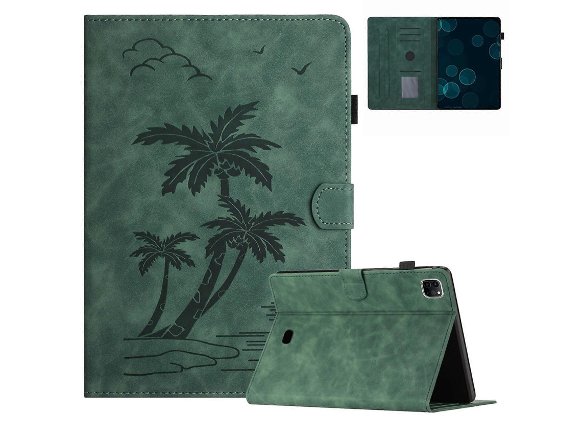 Capa de couro inteligente Webake para tablet com design de coqueiro