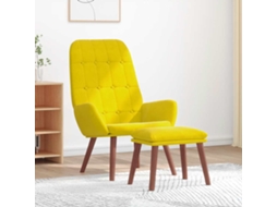 Vidaxl Cadeira De Descanso Com Banco P/ Pés Veludo Amarelo