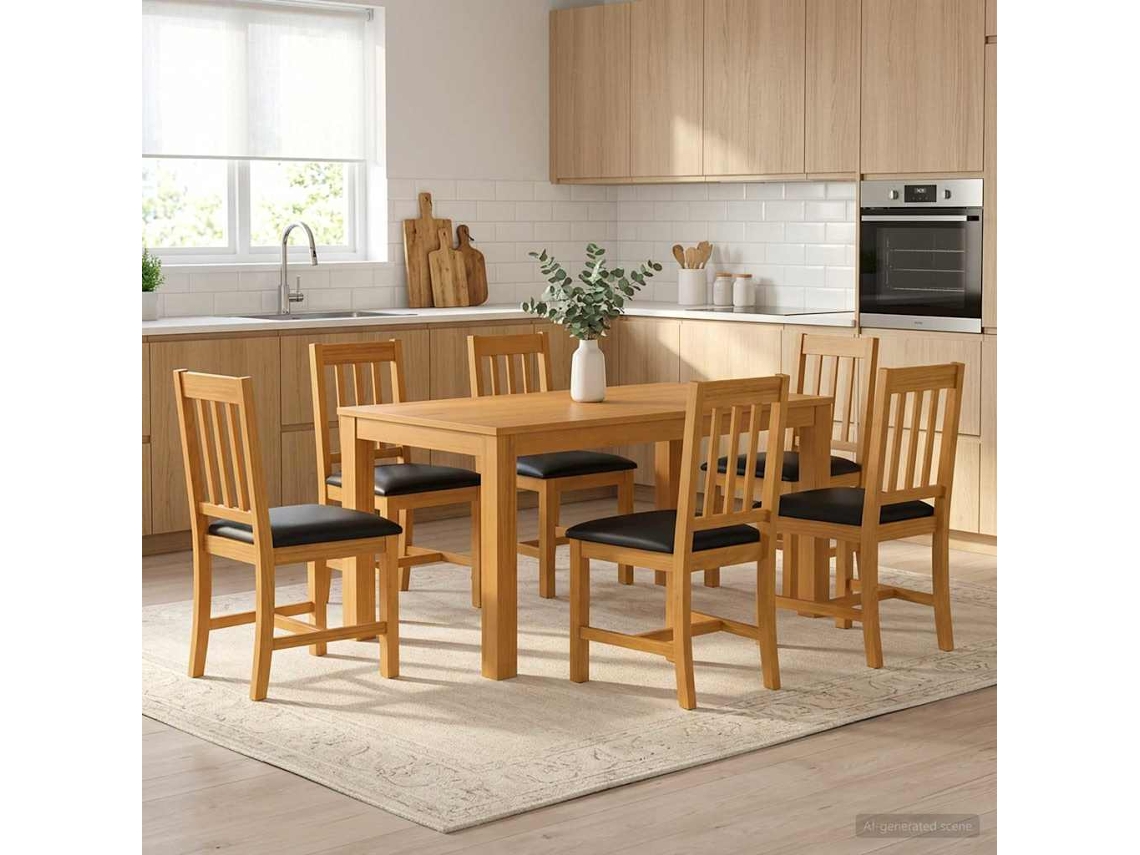 Vidaxl Conjunto De Sala De Jantar 7 Unid. Preto