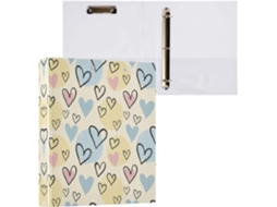 Pasta de 3 Argolas para Papel Tamanho Carta , Organizador Redondas com Prancheta, Suporte Pran (27,9 X 21,6 Cm)