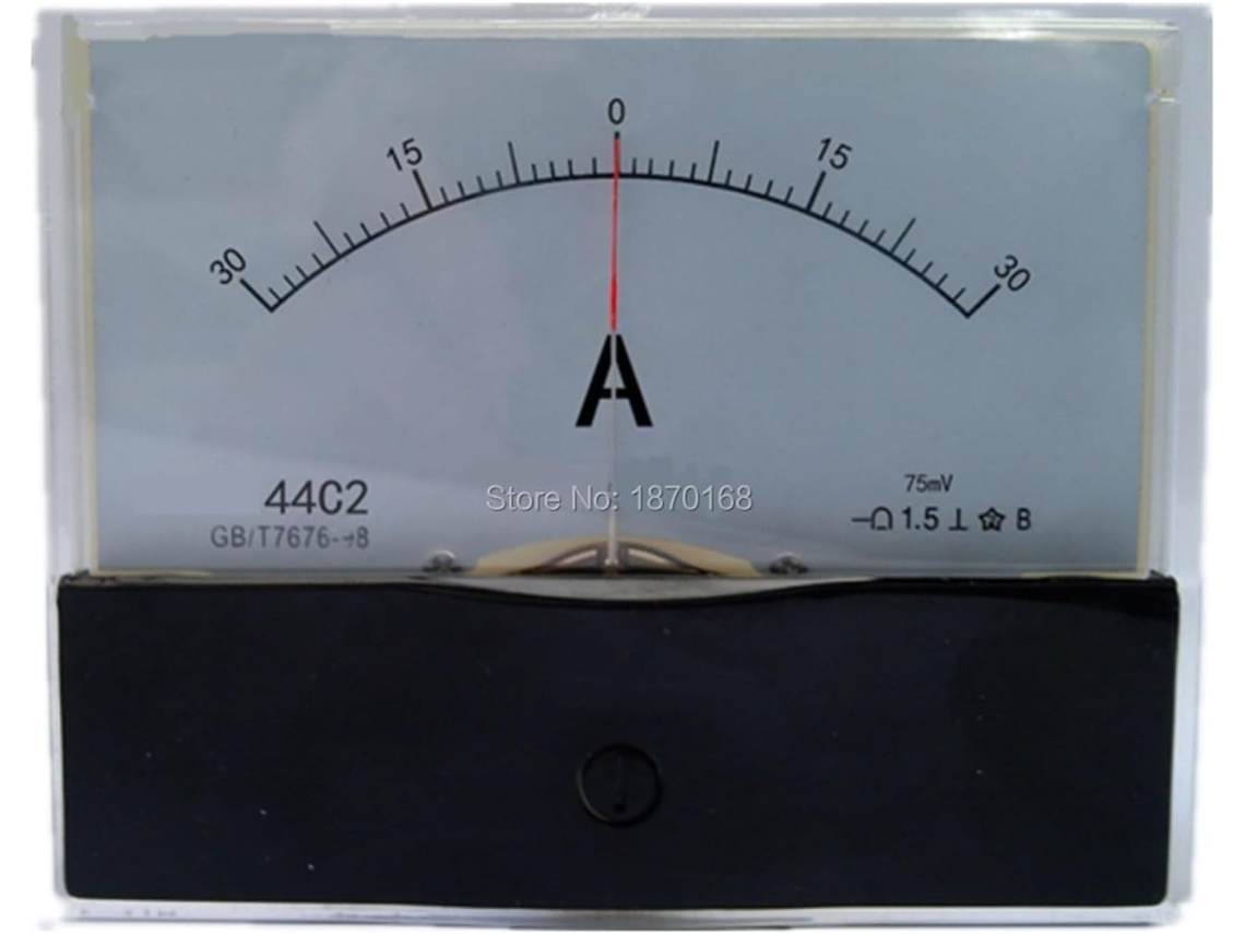 Painel De Amperímetro Analógico 44c2 Dc -30a-0-30a ±30a, Medidor