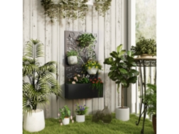 Jardinière Avec Brise-vue Paravent Treillis Pour Plante Grimpante, Bac À Fleurs - Dim. 61l X 23l X 113h Cm