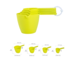 Conjunto de 4 Colheres / Xícaras de Medição 60 / 80 / 125 / 250 Ml. ORYX