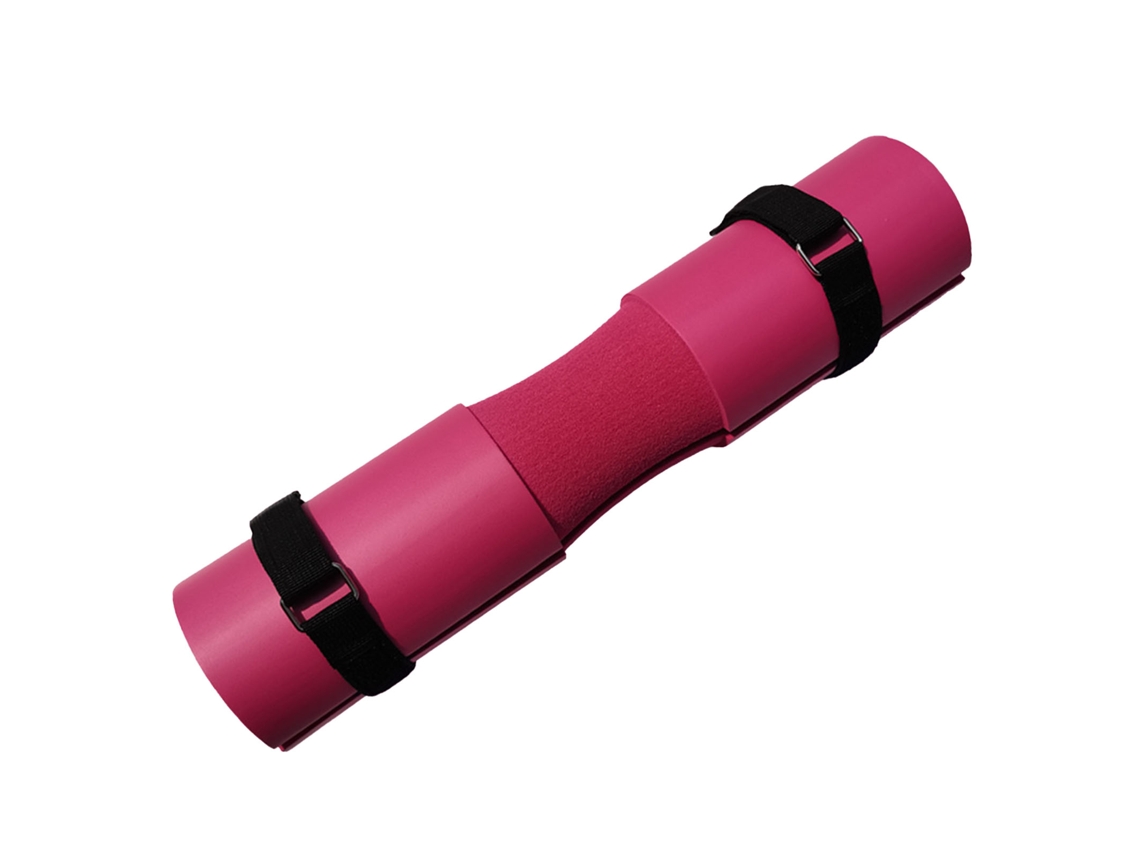 Cojín De Barra Para Squats E Hip Thrusts, Espuma De Borracha Densa Com Cinto, Cor Rosa