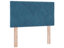 Conjunto 1 Cabeceira Estofada Vidaxl Azul Veludo (80 Cm)