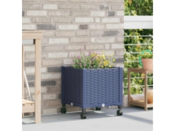 Vidaxl Vaso De Jardim Com Rodas Cinza Azul 40 X 40 X 48 Cm Pp