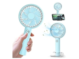Ventilador Portatil 2000mah 4 Velocidades Ajustavel Azul Yizhood