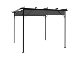 Vidaxl Pérgola Com Toldo Retrátil 3x3 M 180 G/m² Aço Antracite