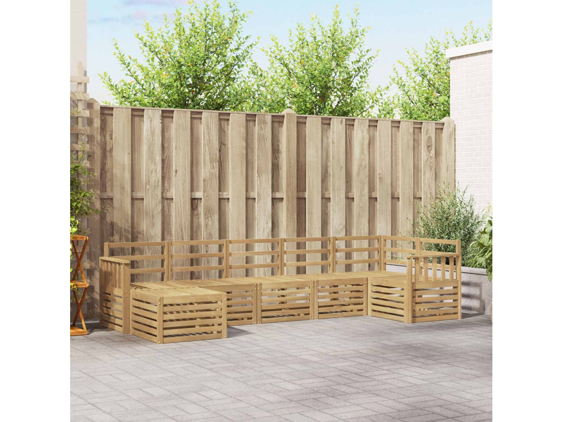 Vidaxl Conjunto De Sofás Para Exterior 7 Pcs Branco