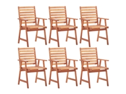 Cadeiras Jantar P/ Jardim 6 Pcs Madeira De Acácia Maciça Dkd Home Decor