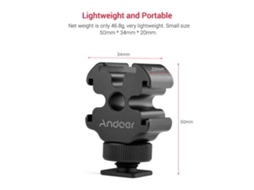 2026 soporte Cold Shoe Andoer de Aluminio de 1 a 3 para Cámara Dslr Ildc Micrófono Luz de Video Monitor Brazo Mágico
