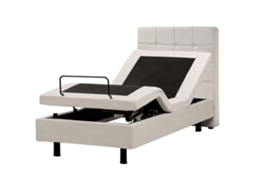 Cama Ajustável Através de Comando Remoto BELIANI Duke de Tecido Creme Claro 80x200
