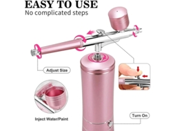 Aparelho De Injeção De Oxigênio De Hidratação Aerógrafo Adequado Para Corte De Cabelo Manicure Decoração De Bolos Maquiagem Pintura Rosa Yizhood