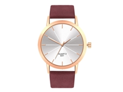 Relógio Analógico Unissex de Quartzo com Pulseira de Pu Estilo Moderno e Elegante (roxo)