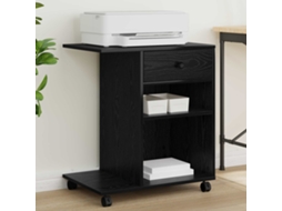 Vidaxl Suporte Para Impressora Liso Carvalho Preto 60 X 40 X 68.5 Cm