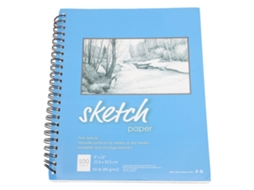 Caderno de Desenho Espiral 9x12 Polegadas Páginas em Branco para Artistas Iniciantes e Profissionais Azul