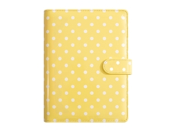 A5 Loose Leaf Spotted Yellow Financial Ledger Notebook, Multi Card Slots Budget Planner Journal For Work Recording