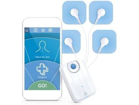 Electro Estimulador BLUETENS BLT02 — Dispositivo de eletroestimulação conectável para alivio da dor, massagem, relaxamento e fortalecimento muscular • Desenvolvido por profissionais da saúde • Mais de 100 programas dedicados para desportistas;