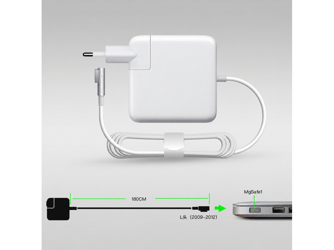 Carregador 60w Magsafe 1 L para Macbook 1,8m Cabo Durável YANYXR