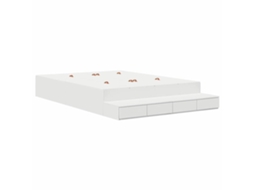 Estrado de Cama com Arrumação Branco 140 cm Madeira Processada MAISON EXCLUSIVE
