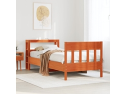 Vidaxl Cama Sem Colchão 100x200 Cm Pinho Maciço Castanho-mel