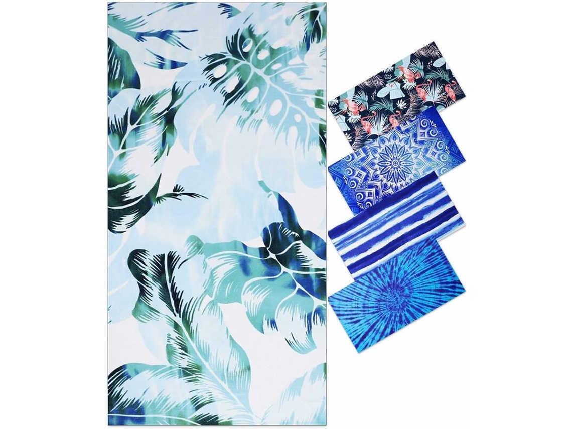 Toalha de Praia de Microfibra Tamanho XXL Anti, Areia Super Absorvente, 180x90cm BRILVIBERA