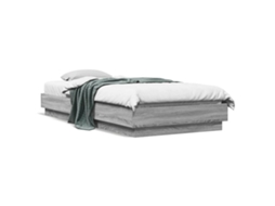 Vidaxl Estrutura de Cama com Luzes Led 100x200 Cm Cinzento Sonoma