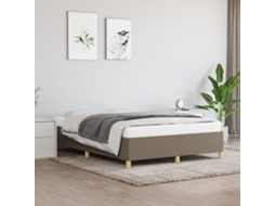 Vidaxl Cama Sem Colchão 140x200 Cm Tecido Castanho-acinzentado