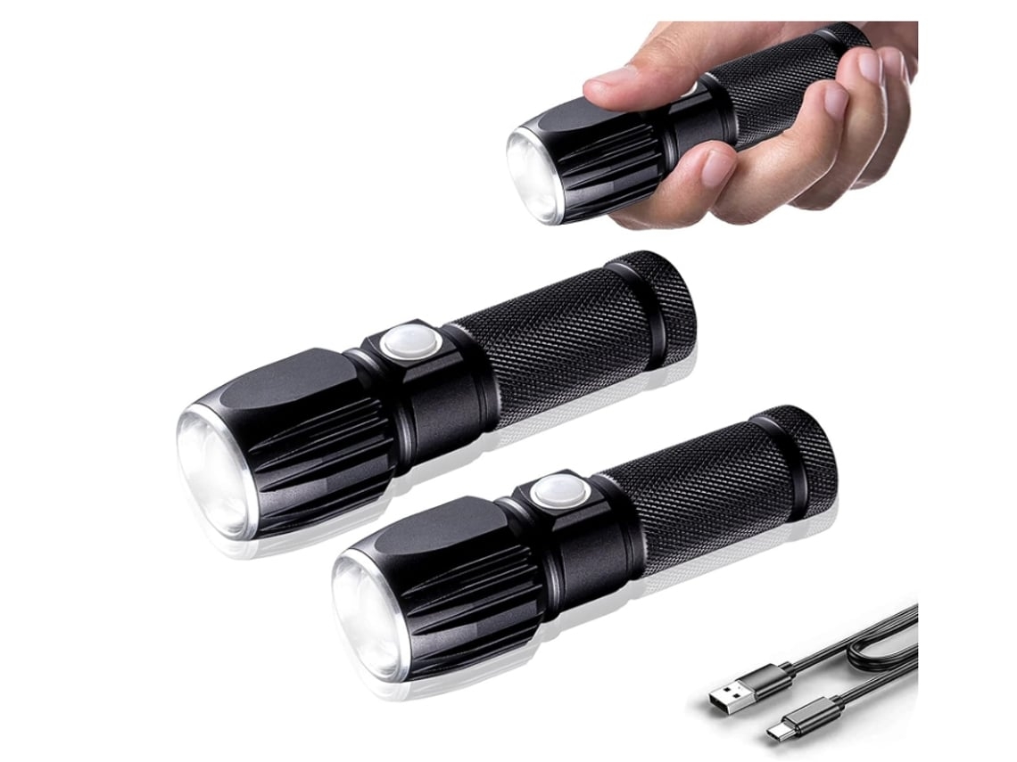 Mini Lanterna Led À Prova Dágua, 2 Peças, Preta Aquaforge
