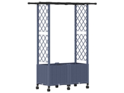 Vidaxl Cama Elevada Com Treliça E Telhado Cinzento 124,5 X 40 X 142 Cm