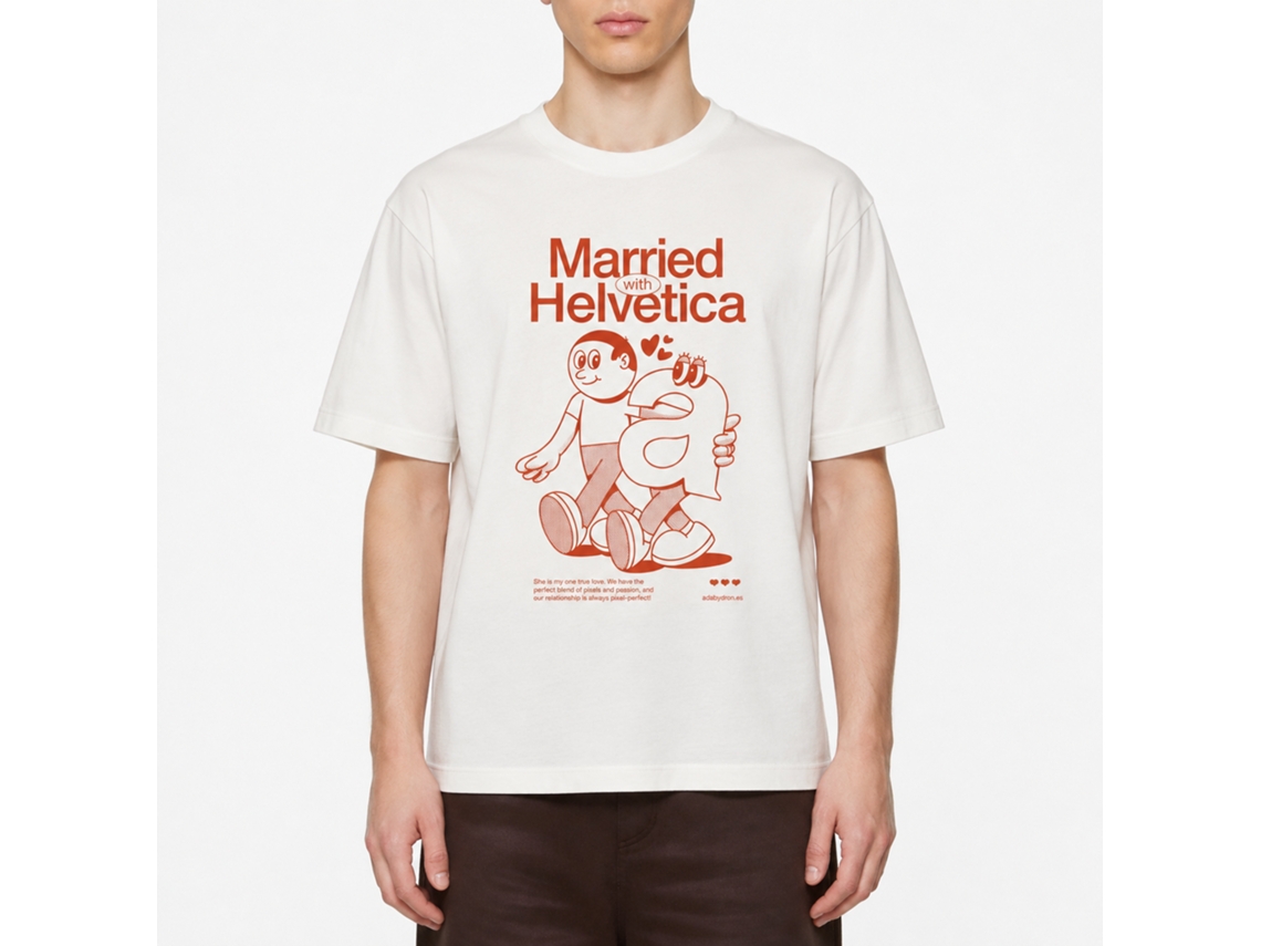 Camiseta Rockinstone Married With Helvetica Ada Byron - Estilo de Designer Exclusivo