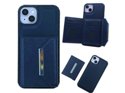 Suporte Casa Para Iphone 13 Pele Sintética Azul