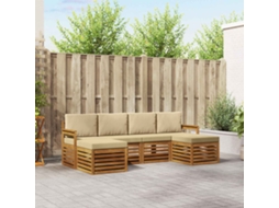 Vidaxl Conjunto De Sofás Para Exterior 6 Unid. Natural E Bege