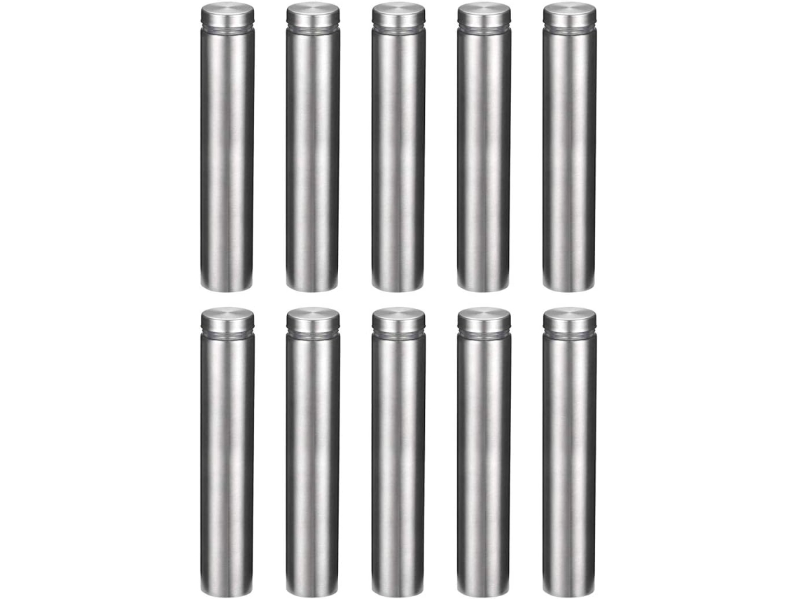 10 espaçadores de vidro 19x100mm com parafusos para painéis de acrílico CHABERLU
