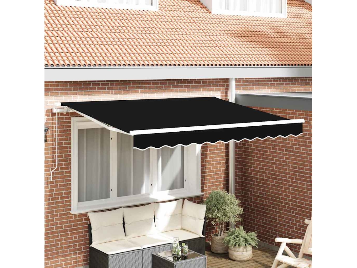 Vidaxl Tecido De Substituição Para Toldo Preto 330 X 245 Cm Poliéster